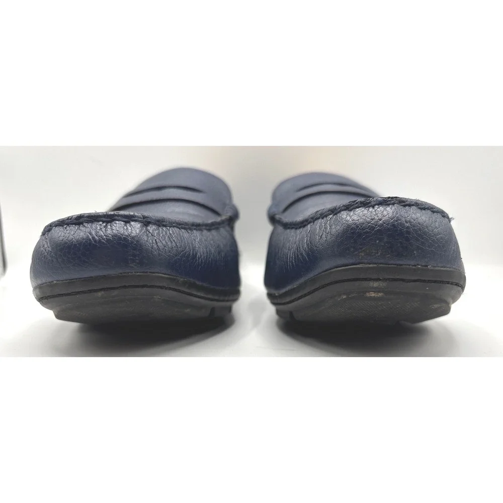 Coach C3098 Men's Navy Blue Pebbled Leather Penny Loafers Driving Shoes Size 12D
